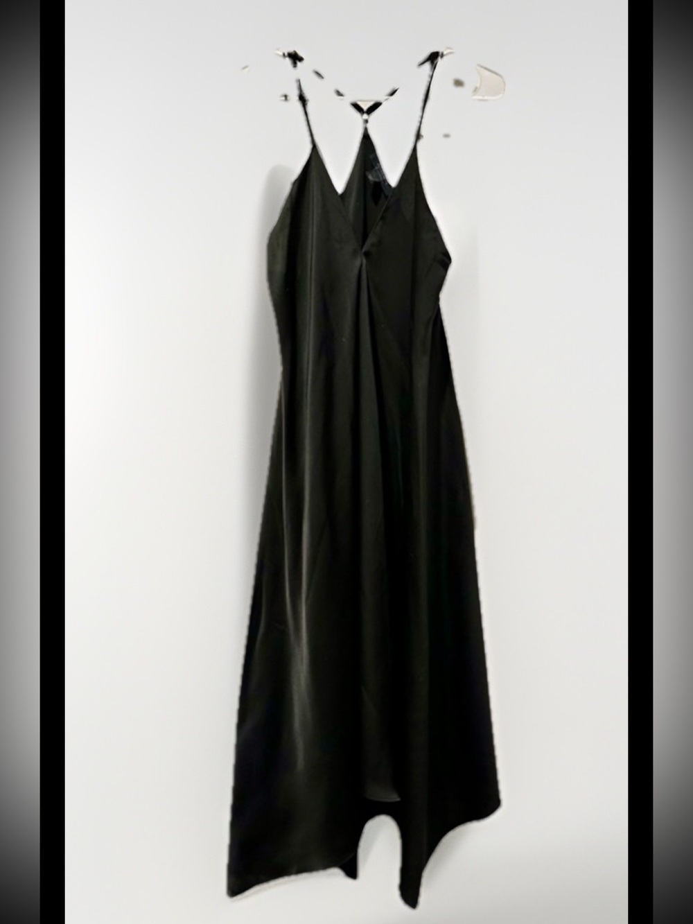 All Saints - Lil Strappy Black Satin
Asymmetric Midi Dress - Size 4 - Picture 6 of 8